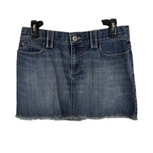 Y2K Old Navy Ultra Low Waist Mini Skirt JEan Size 4 100% Cotton  2005